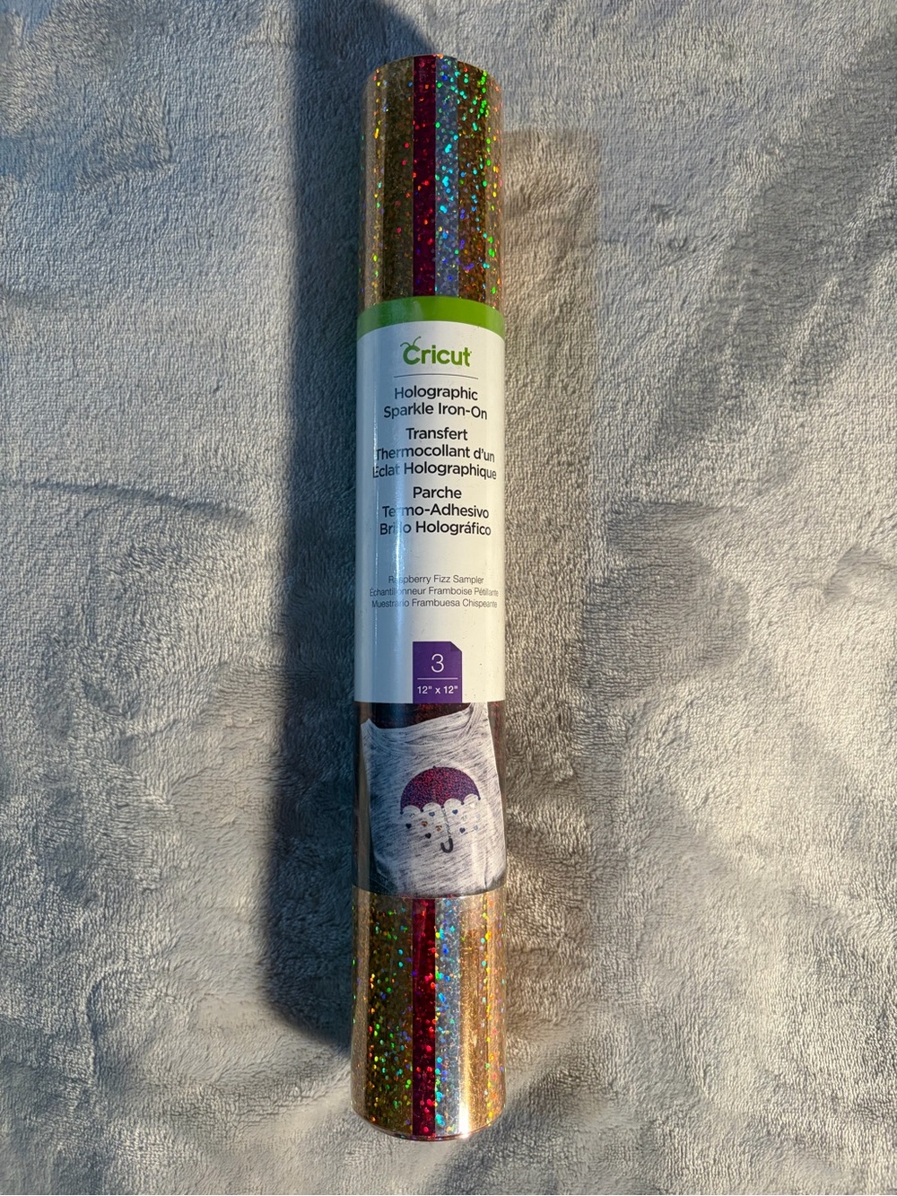 Cricut Holographic Sparkle Iron-On Roll - Gold with Rainbow Stripe